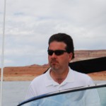 Dad Driving the Boat